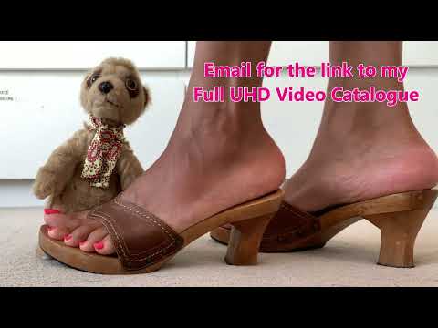 Toy Meerkat Crush Walkover Crush Fetish in Tanned Feet, Wooden Sandals Part 1 #asmr #crush #sandals
