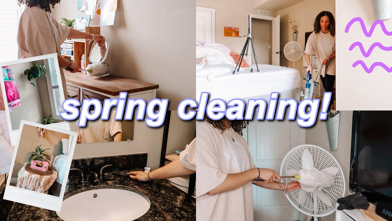 SPRING CLEAN WITH ME | deep cleaning my bedroom and bathroom! - YouTube