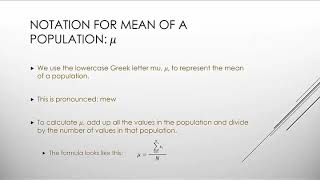 Variables and Notations in Populations and Samples (English Pronunciation)