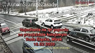 Najechanie na tył pojazdu, Przejazd Kolejowy - Ruda Śląska, Wirek 18.02.2020