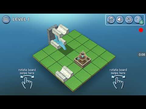 Flow water fountain 3D puzzle basic walkthrough level 1