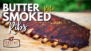 Smoked Ribs Recipe - Butter Braised KETO Ribs Recipe on the BBQ