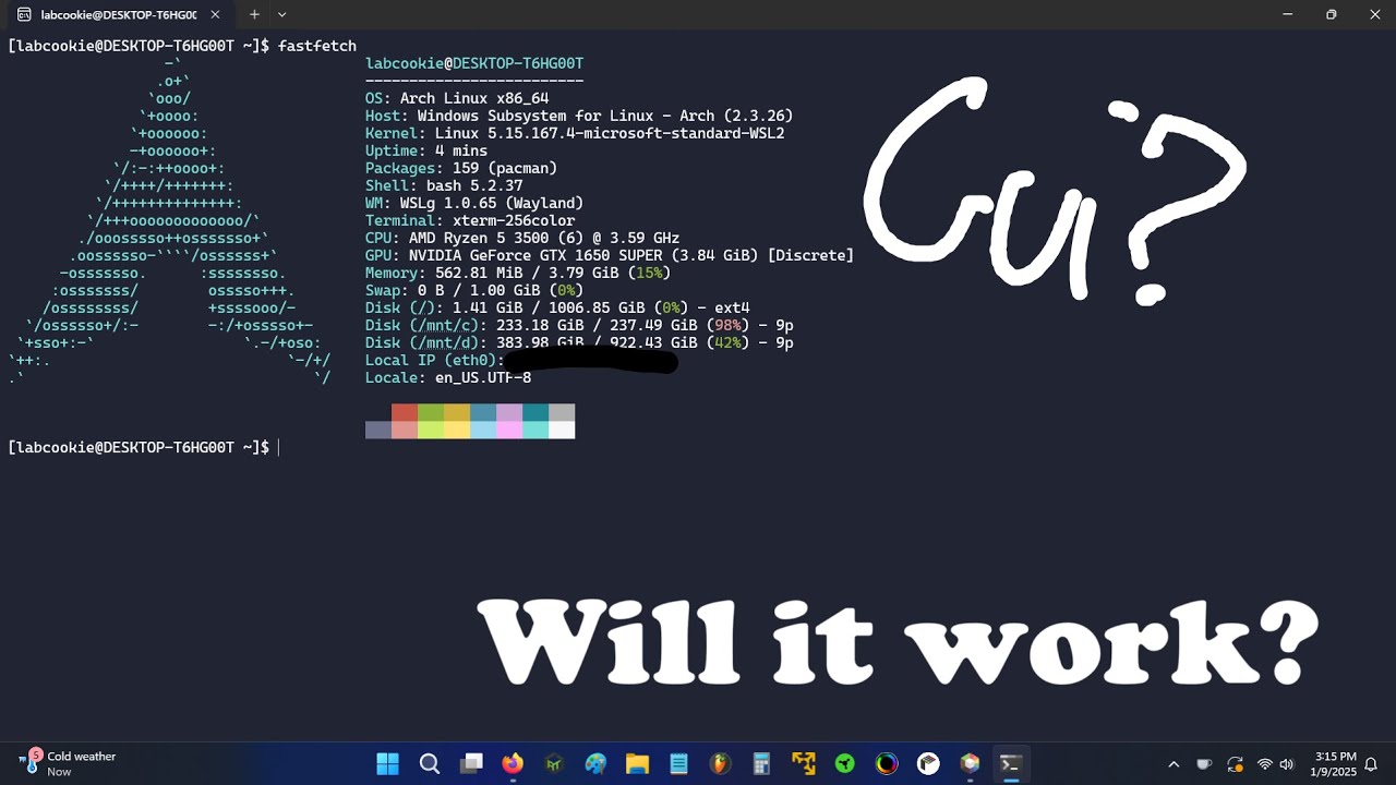 Can I give arch linux a desktop environment on WSL?