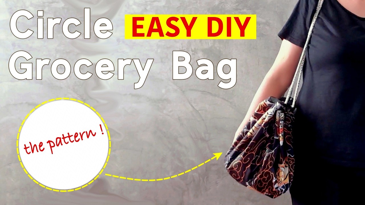 Sew a Circle Drawstring Bag in Minutes !