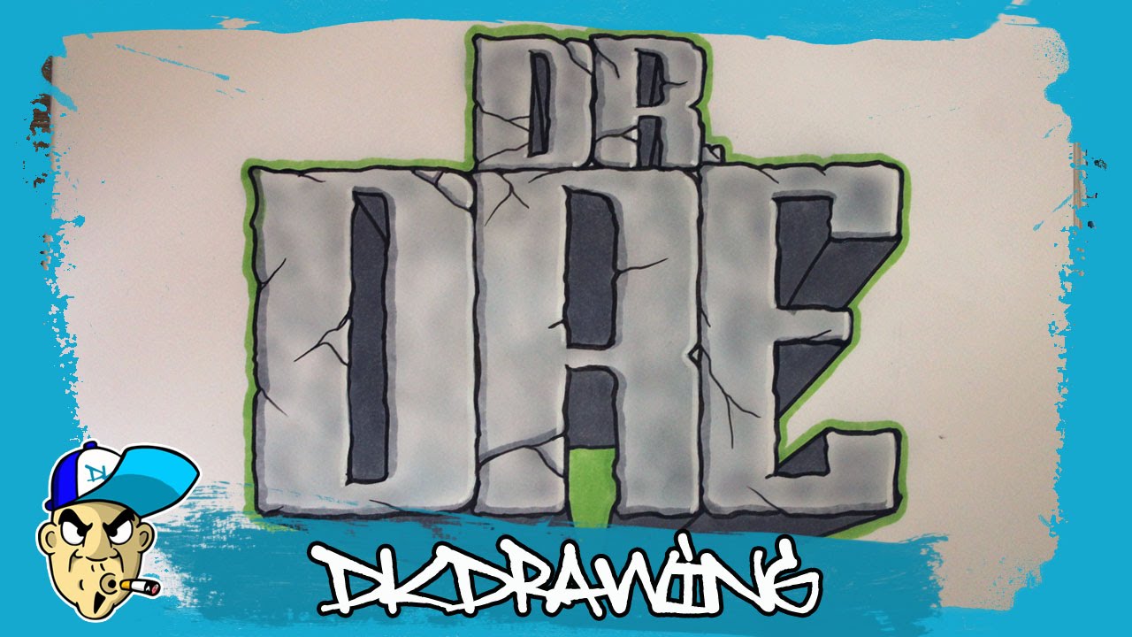 How to draw Dr.Dre graffiti block letters step by step - YouTube