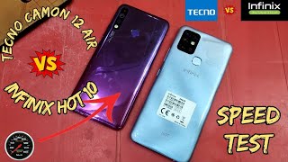 Tecno Camon 12 Air vs Infinix Hot 10 Speed Test Comparison | helio p22vs helio g70