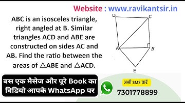 ABC is an isosceles triangle, right angled at B. Similar triangles ACD and ABE are constructed on si