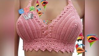 كروشيه برا حمالة صدر توب نسائى سهل ومميز Crochet womens top bra