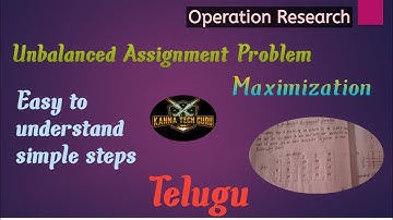 Unbalanced Assignment Problem (Maximization) /Operation Research/simple steps/optimal solution
