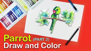 How to Draw and Color a Parrot Part-2 | Easy Drawing Tutorial | Creative Classroom