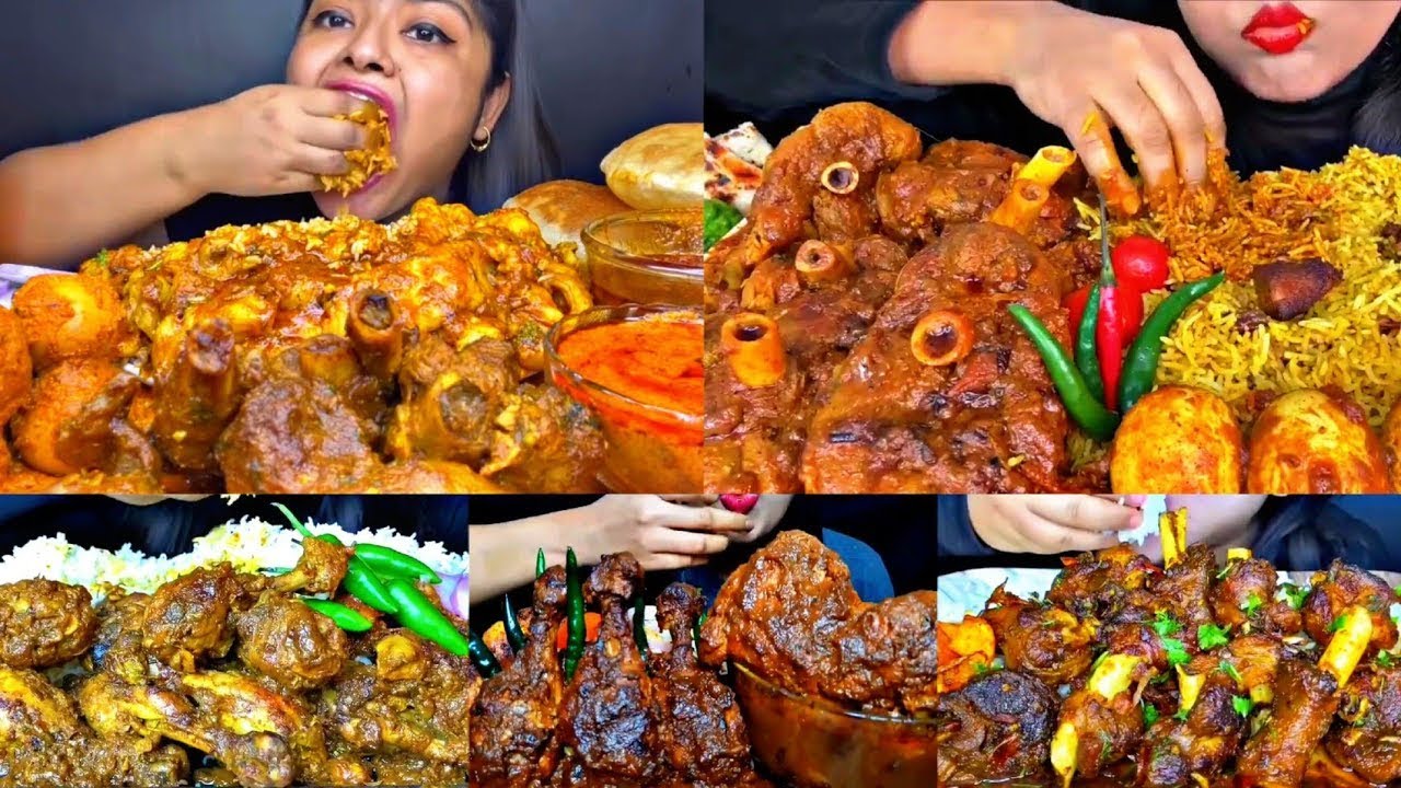 ASMR EATING SPICY MUTTON CURRY, MUTTON BIRYANI, EGGS | BEST INDIAN FOOD MUKBANG |Foodie India|