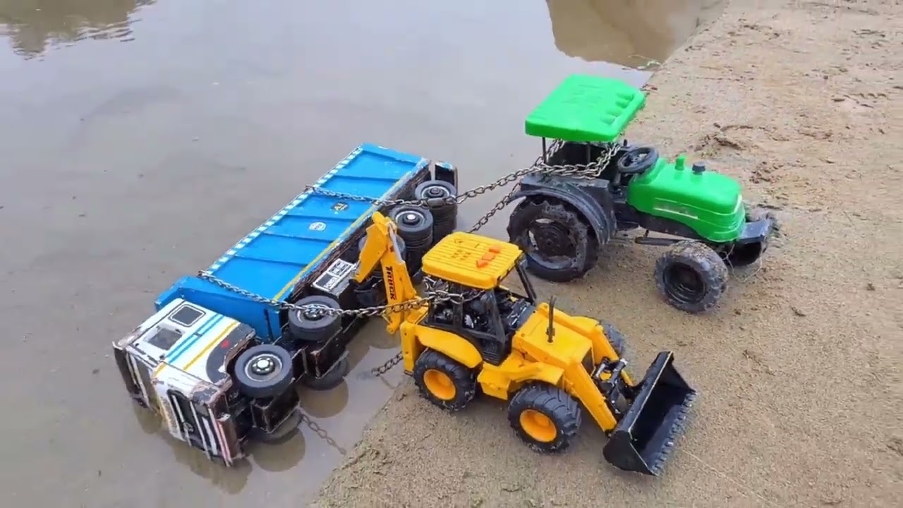 BharatBenz Truck Tata TipperRiversideAccident Pulling Out Car Bike Tractor | JcbCartoon