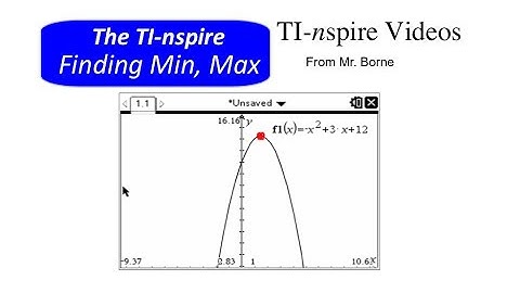 Finding the Min and Max on the TI-nspire