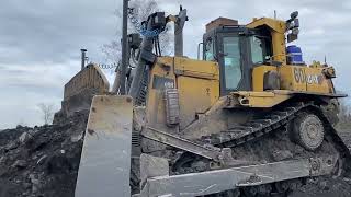 Работа бульдозера CAT D9R с системой 3D нивелирования HITS - DOZERCONTROL