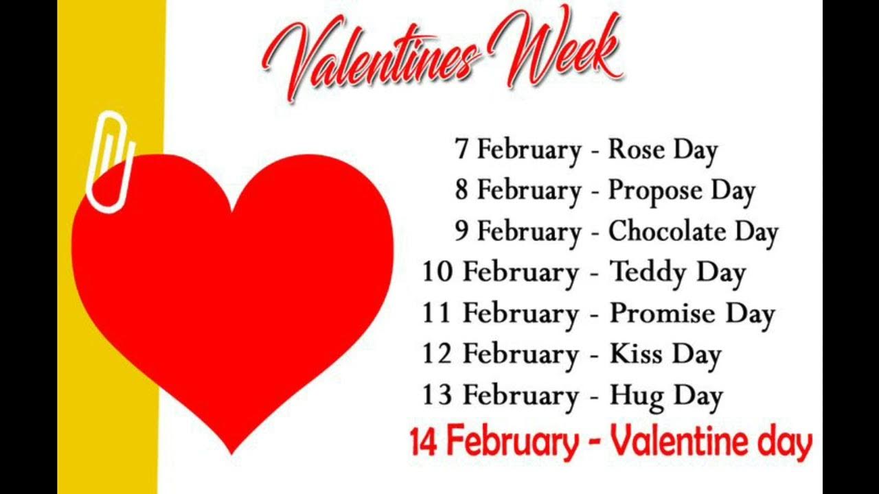 Which day is today 2023 aaj konsa de hain 7 feb to 14 feb all day list