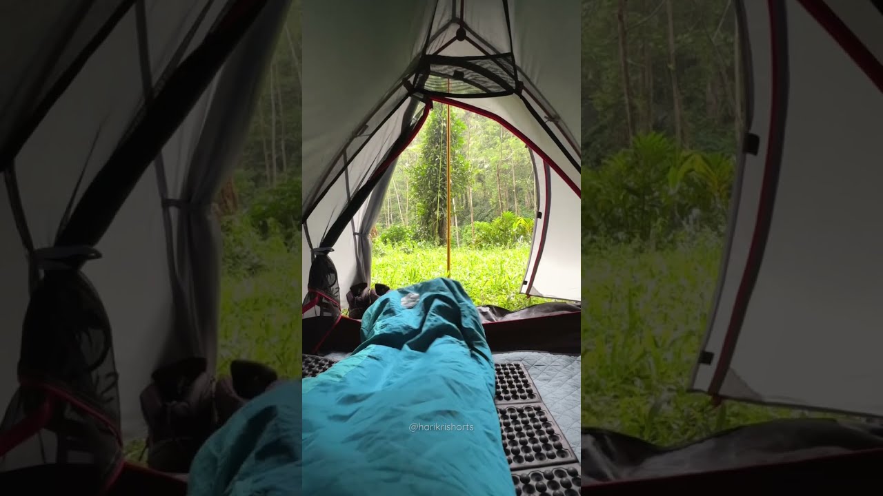 RELAXING IN THE TENT WITH HEAVY RAIN Shorts