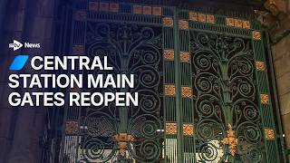 Main gates finally reopen at Glasgow Central Station Main gates finally reopen at Glasgow Central Station