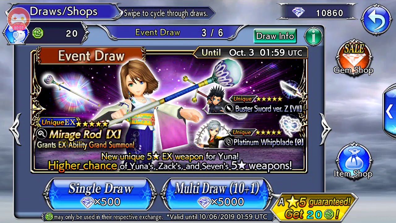 DFFOO- Multis for Yuna EX