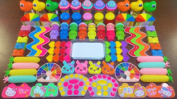 RELAXING WITH CLAY PIPING BAG & FOAM SLIME and GLITTER! Mixing Random Things Into GLOSSY Slime #2054