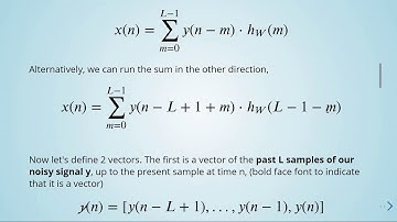 ADSP -  12 Wiener Filters - 02 Convolution as Matrix Multiplication