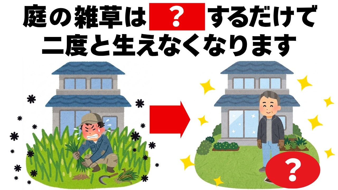 【雑草対策】庭の雑草はこれをすると二度と生えてこなくなります　毎日を快適にするライフハック雑学