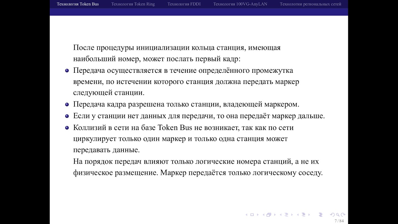05 Сети с маркерным доступом. 01 Token Bus