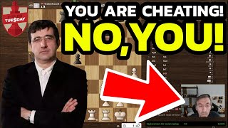 Gata Kamsky Vs Vladimir Kramnik [SOMEONE IS CHEATING! WHO IS THE CHEATER?]