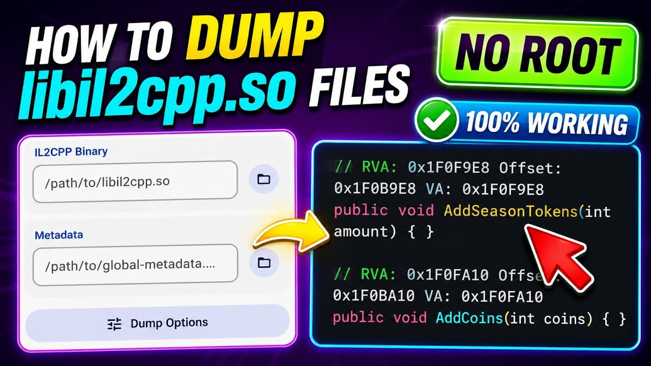 How to Dump libil2cpp.so & global-metadata.dat | IL2CPPDumper Tutorial ...