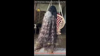 Long & Thick Hair On Swing | How to Swing Long Hair | Bun Drop Over A Swing | How To Enjoy Long Hair