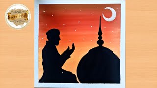 Easy Eid Miladunnabi Soft Pastels Drawing | How To Draw boy with mosque Drawing | Easy painting | screenshot 5