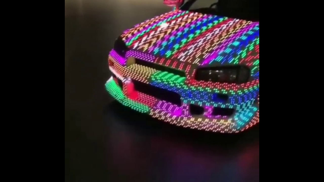 Led wrapped car Skyline R34. - YouTube