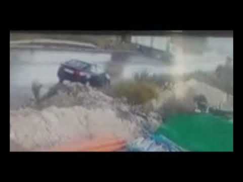 لحظة وقوع حادث السير المأساوي على طريق جنين نابلس قرب بلدة عجة