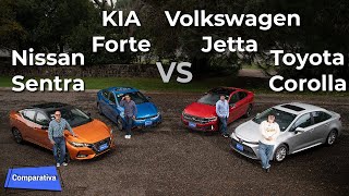 Nissan Sentra VS Volkswagen Jetta VS KIA Forte VS Toyota Corolla ¿Cuál es la mejor compra?