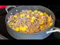 Pasta all’aneto con hamburger: Trying something new.