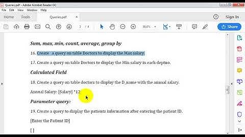 Query sum max min avg