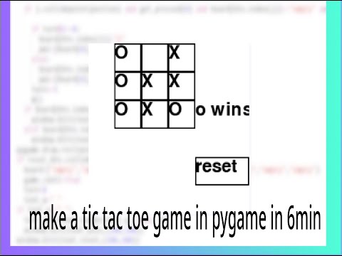 Tic-Tac-Toe Game | Pygame|tutorial |in 6 min