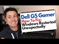 How To Fix Windows Restarted Unexpectedly - Insert Recovery Media for Dell G5 Laptop Computer