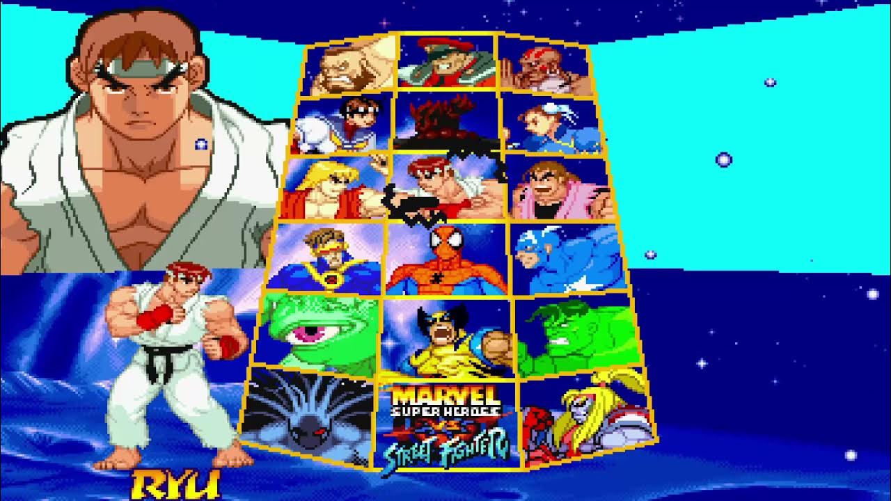 Marvel Super Heroes vs. Street Fighter - HD PS1 Gameplay - DuckStation 