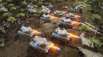 USA Laser vs GLA + Map European Rain - Command & Conquer Generals Evolution