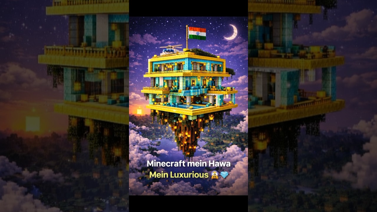 Minecraft Floating Square House 😱 Diamond Gold Luxury [ 