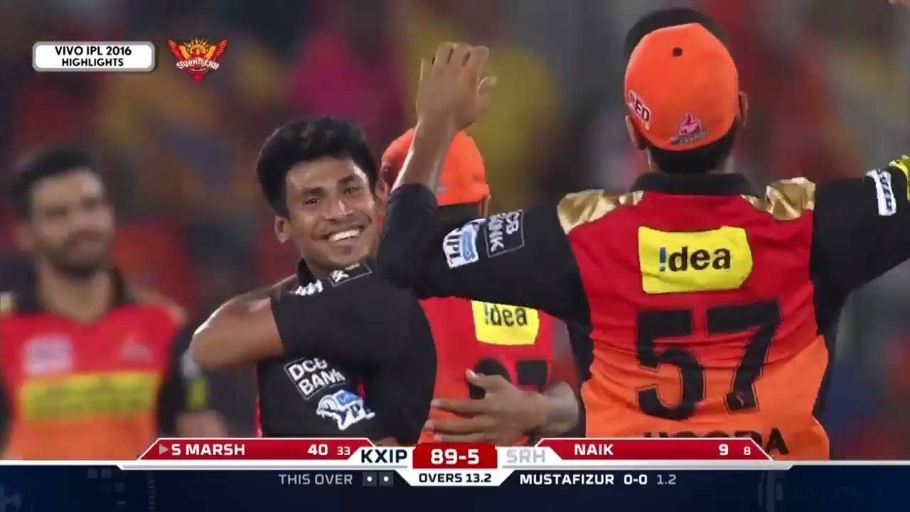 IPL 2016 Match 18 – SRH vs KXIP | Full Match Highlights | Mustafizur Magic & Warner Show