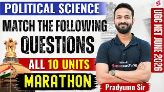 UGC NET Political Science Marathon | UGC NET All 10 Units Match The Following Questions | Pradyumn