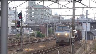 JR貨物 EF66-119号機(吹田)+コキ24両 貨物列車67レ(約2時間遅れ) 2019.08.29