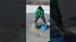 বরফ থেকে মাছ ধরলো 😳 সাবস্ক্রাইব 😭🙏 #fishing #fish #food #video  #viralreels #viralshorts #viralvideo