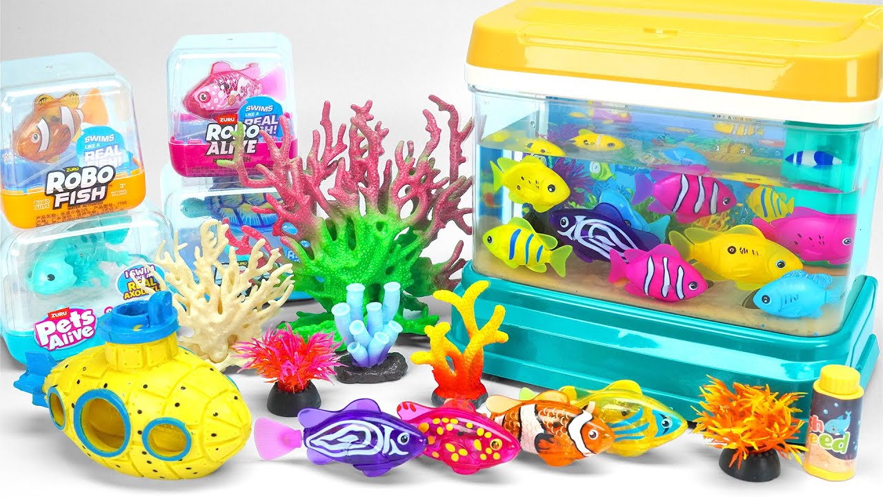 ✨Toys asmr✨ Satisfying with Unboxing Premium Aquarium Toy set, Mischievous Colorful Fish Toy