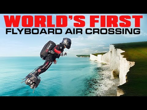 Crossing English Channel on Flyboard Air Jet Hoverboard