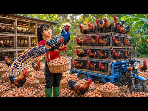 From Farm to Market: Loading Roosters and Eggs on a 3-Wheeled Truck -- تحميل الديوك والبيض للسوق