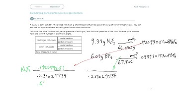 Aleks Calculating partial pressure in a gas mixture