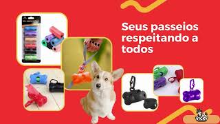 Demonstrativo Do Kit Higiênico Para Pets - Saco Plástico Para Coleta De Coco Com Suporte
