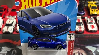 Tesla Model S Plaid Hot Wheels Blue Unboxing